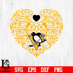 Pittsburgh Penguins heart svg dxf eps png file
