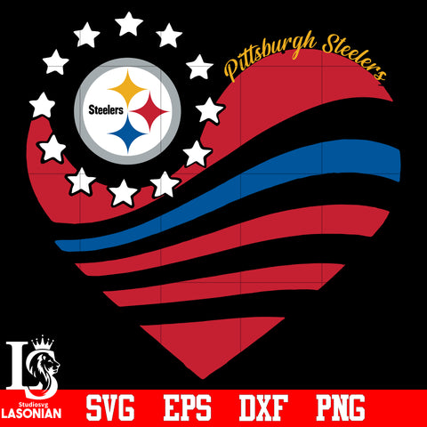 Pittsburgh Steelers Heart,Pittsburgh Steelers Love svg,eps,dxf,png file