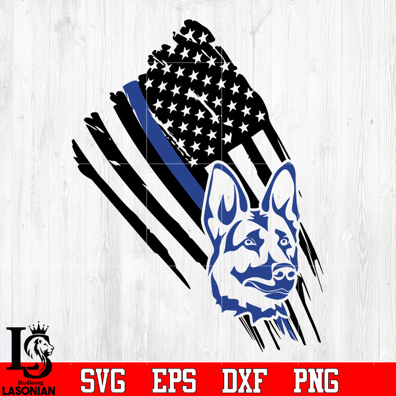 Police flag K9 svg eps dxf png file – lasoniansvg