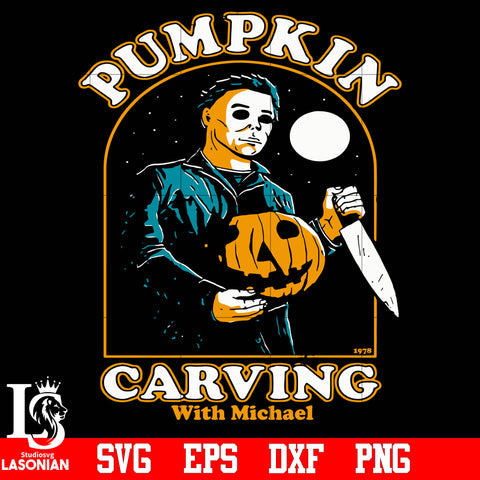 Pumpkin Carving with Michael svg eps dxf png file