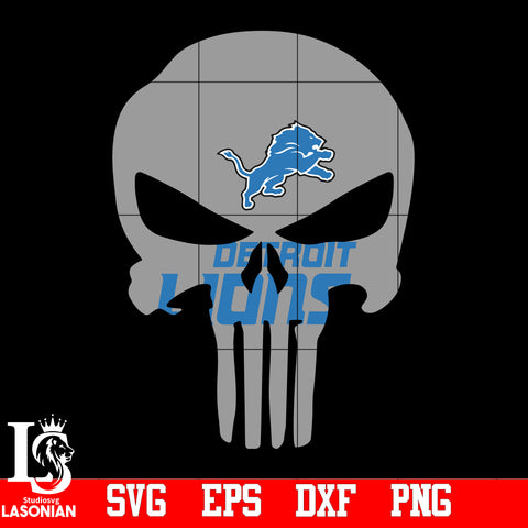Punisher  Detroit Lions svg,eps,dxf,png file