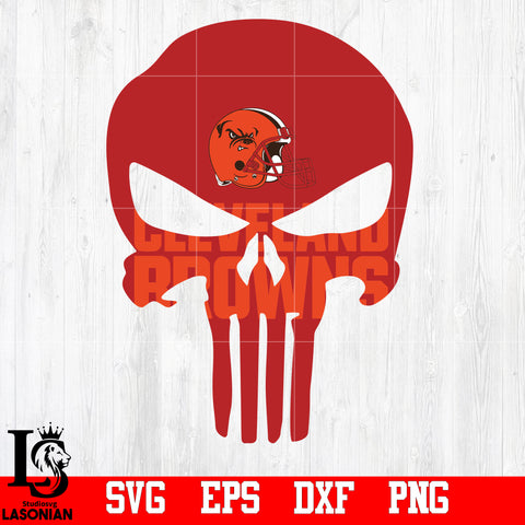 Punisher SKull Cleveland Browns svg,eps,dxf,png file