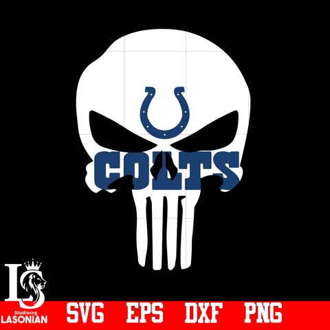 Punisher Skull  Indianapolis Colts svg,eps,dxf,png file