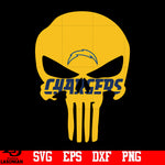 Punisher Skull Los Angeles Chargers svg,eps,dxf,png file