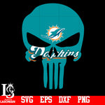Punisher Skull Miami Dolphins svg,eps,dxf,png file