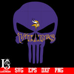 Punisher Skull Minnesota Vikings svg,eps,dxf,png file