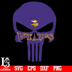 Punisher Skull Minnesota Vikings svg,eps,dxf,png file