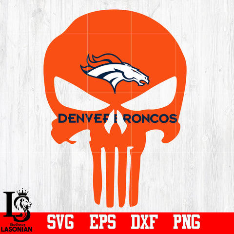 Punisher skull Denver Broncos svg,eps,dxf,png file