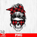 Red Plaid Mom Skull Sublimation png file