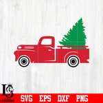 Red Truck Christmas Tree svg eps dxf png file