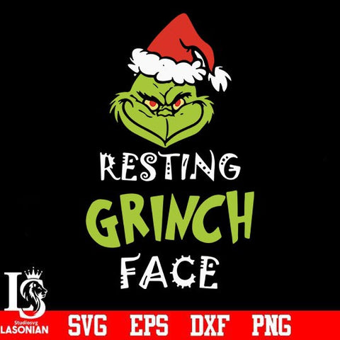Resting Grinch face svg, png, dxf, eps digital file