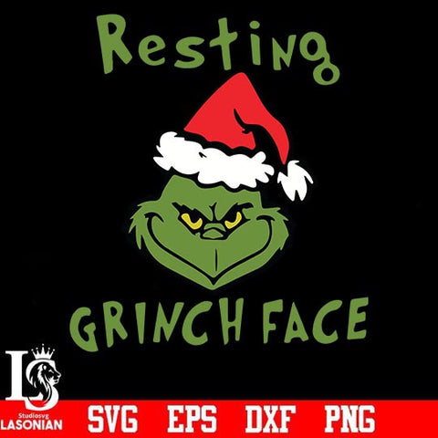 Resting Grinch face svg, png, dxf, eps digital file