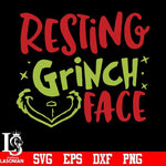 Resting Grinch face svg, png, dxf, eps digital file