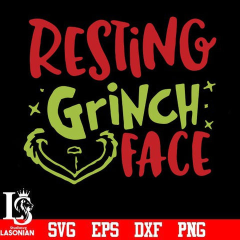 Resting Grinch face svg, png, dxf, eps digital file