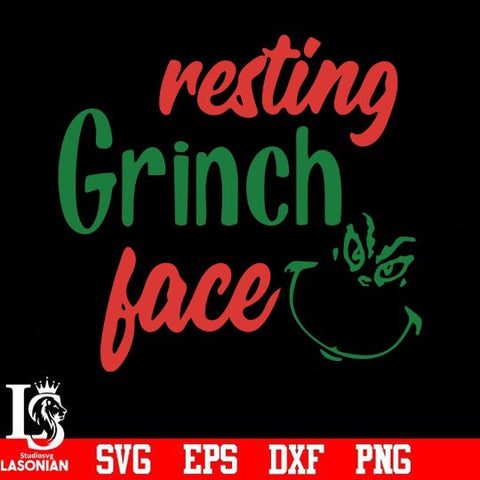 Resting Grinch face svg, png, dxf, eps digital file