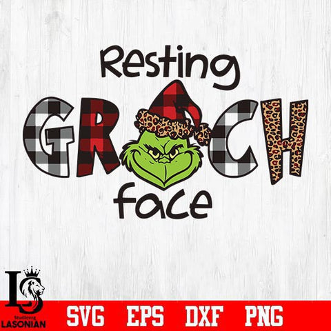 Resting Grinch face svg, png, dxf, eps digital file