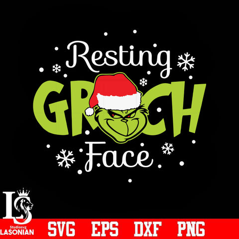 Resting Grinch face svg, png, dxf, eps digital file