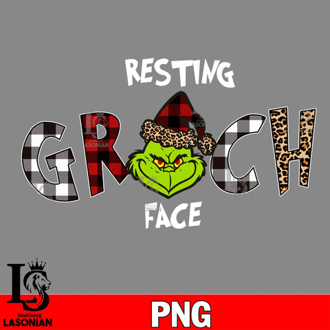 Resting grinch face PNG file, digital download