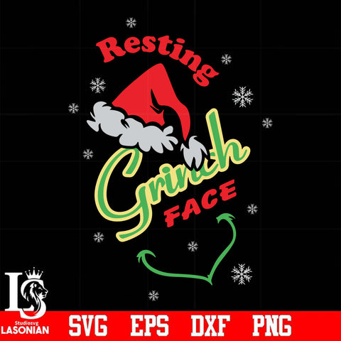 Resting grinch face svg, christmas svg, png, dxf, eps digital file