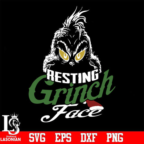 Resting grinch face svg, png, dxf, eps digital