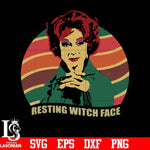 Resting witch face svg, halloween svg, png, dxf, eps digital file