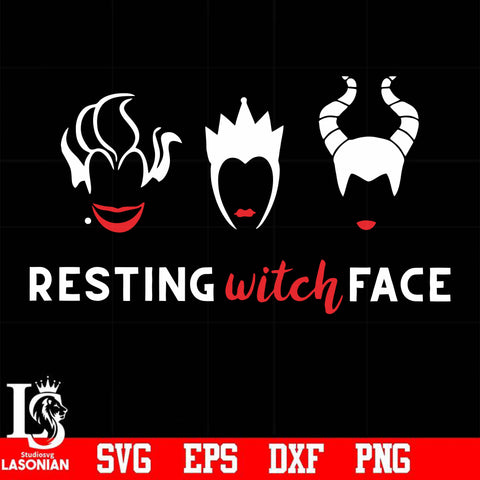 Resting witch face svg, png, dxf, eps digital file
