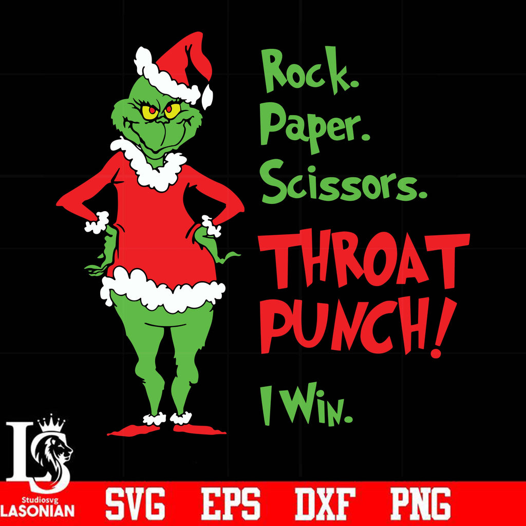 Rock paper scissors throat punch i win svg, png, dxf, eps digital file ...