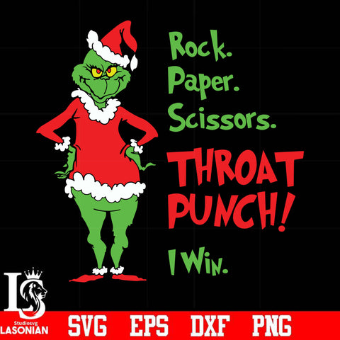 Rock paper scissors throat punch i win svg, png, dxf, eps digital file
