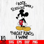 Rock paper scissors throat punch i win mickey svg, png, dxf, eps digital file