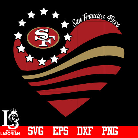San Francisco 49ers Heart,San Francisco 49ers Love svg,eps,dxf,png file