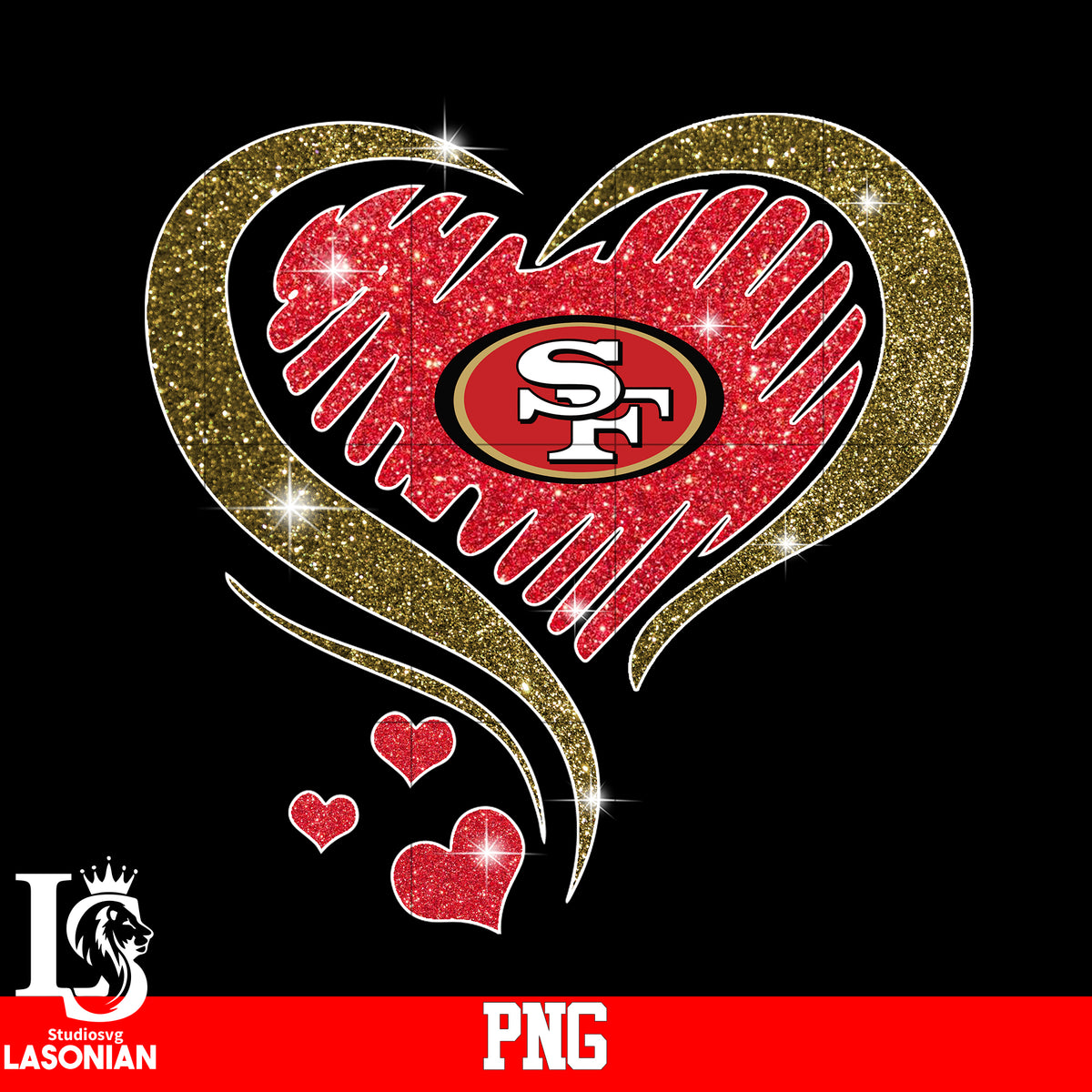 San Francisco 49ers heart PNG file – lasoniansvg