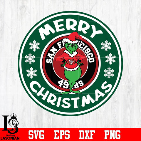 San Francisco 49ers, Grinch merry christmas svg eps dxf png file