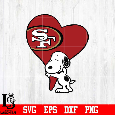 San Francisco 49ers Snoopy heart svg eps dxf png file