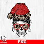 Santa leopard Mom Skull Sublimation png file
