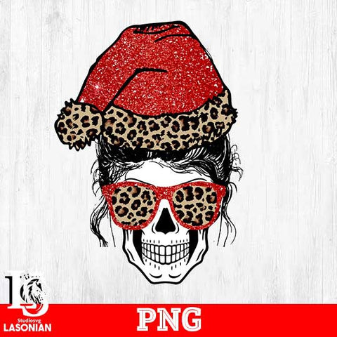 Santa leopard Mom Skull Sublimation png file