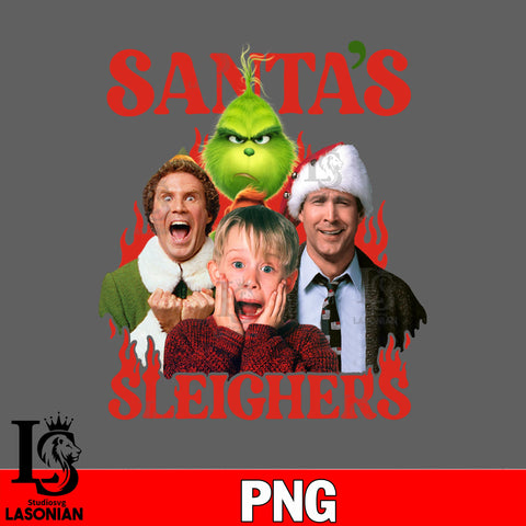Santas Sleighers PNG file, digital download
