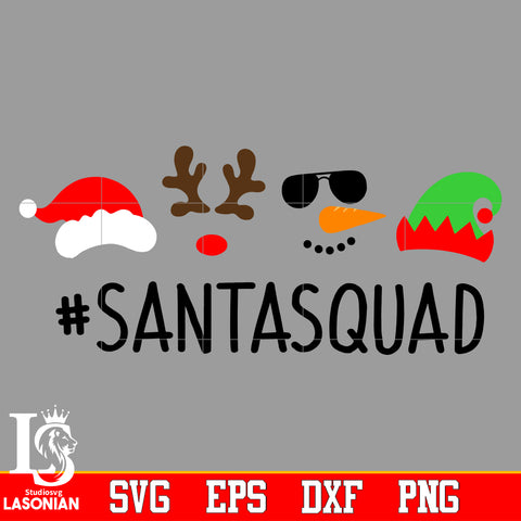 Santasquad Svg, Christmas Svg, Merry Christmas Svg Dxf Eps Png file