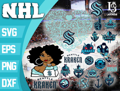 Bundle NHL svg, bundle logo Seattle Kraken svg dxf eps png file