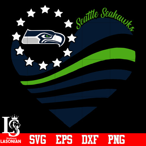 Seattle Seahawks Heart,Seattle Seahawks Love svg,eps,dxf,png file