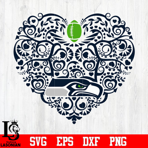 Seattle Seahawks Heart svg eps dxf png file
