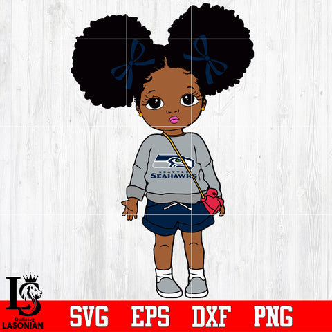 Seattle Seahawks Littel Girl NFL Svg Dxf Eps Png file