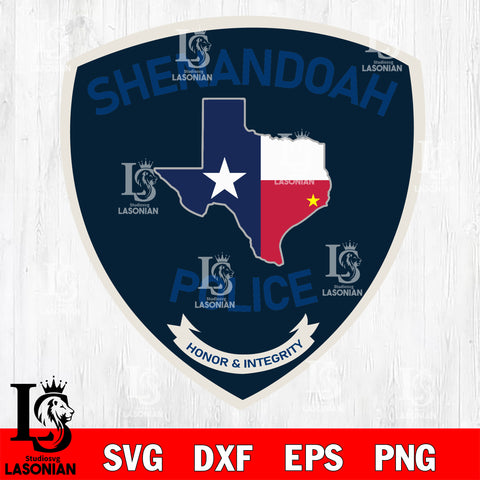Shenandoah Police Department badge svg eps dxf png file