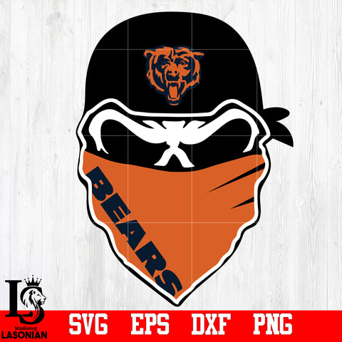 Skull Chicago Bears svg,eps,dxf,png file