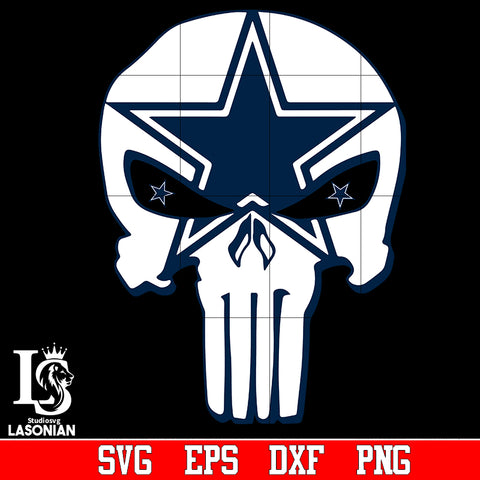 Skull Dallas Cowboys svg,eps,dxf,png file
