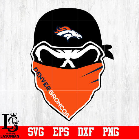 Skull Denver Broncos svg,eps,dxf,png file
