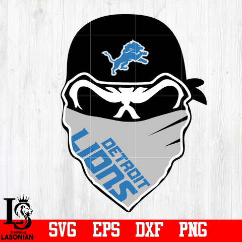 Skull  Detroit Lions svg,eps,dxf,png file