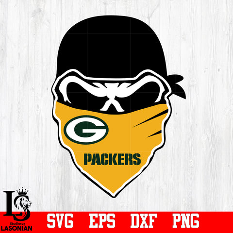 Skull Green Bay Packers svg,eps,dxf,png file