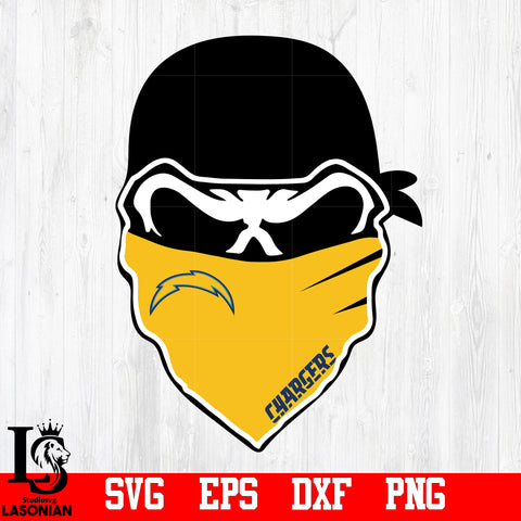 Skull Los Angeles Chargers svg,eps,dxf,png file