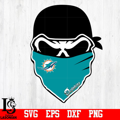 Skull Miami Dolphins svg,eps,dxf,png file