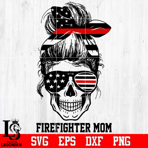Skull Firefighter Mom Svg Dxf Eps Png file